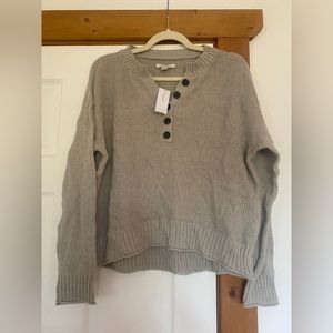 American Eagle Gray Henley Waffle Sweater size Medium New with tags